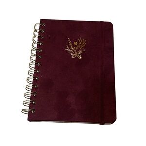 Threshold Burgundy Notebook with Gold Floral Design